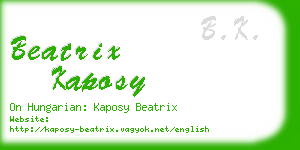 beatrix kaposy business card